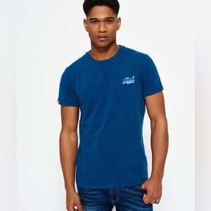 Superdry Men’s Surf Edition Navy Blue T-Shirt Orange Label Size XL